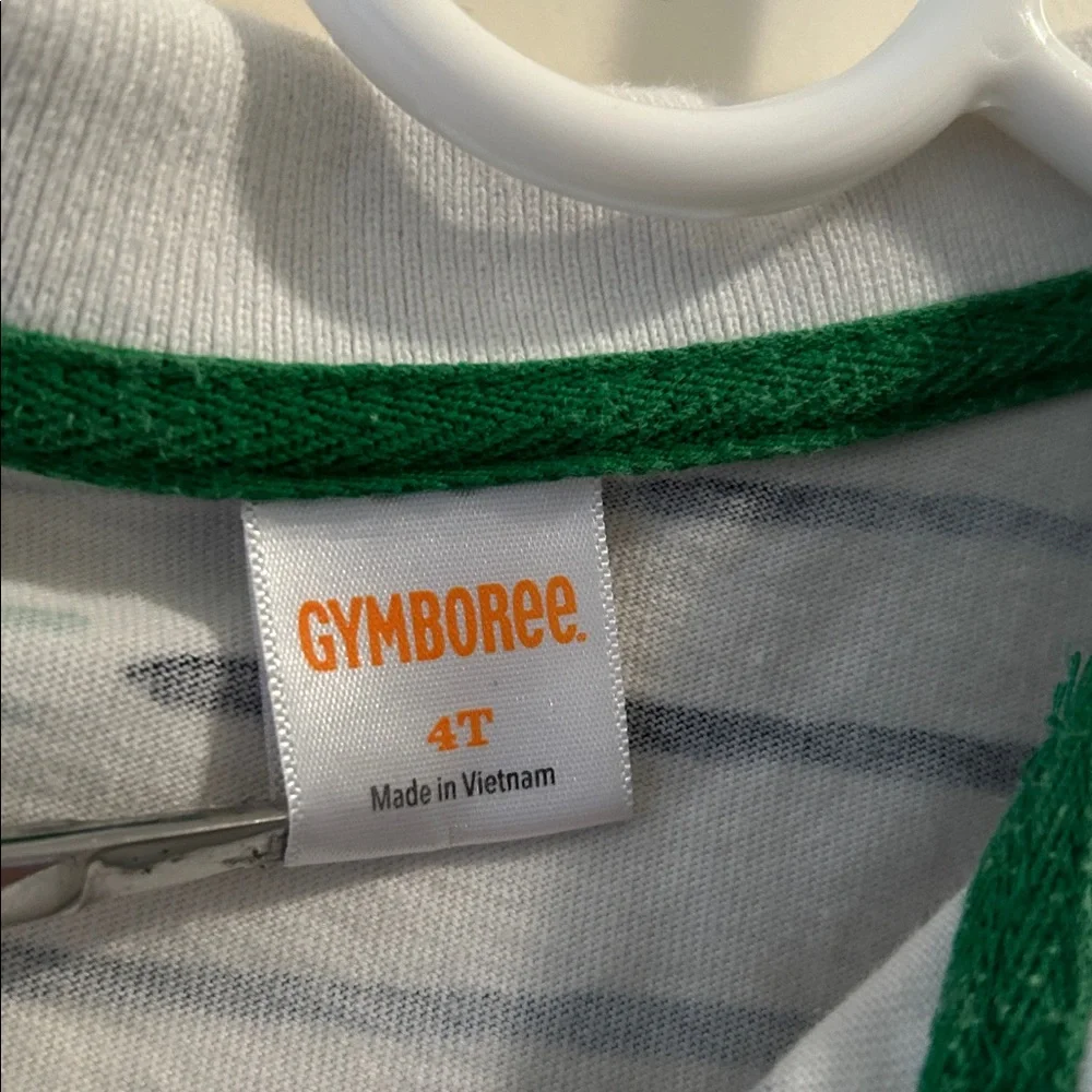 Gymboree alligator print striped Polo 1/4 button shirt short sleeve kids Size 4T